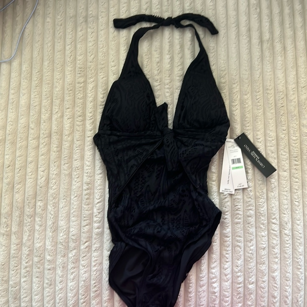 Carmen Marc Valvo Black Lace Swimsuit-NWT